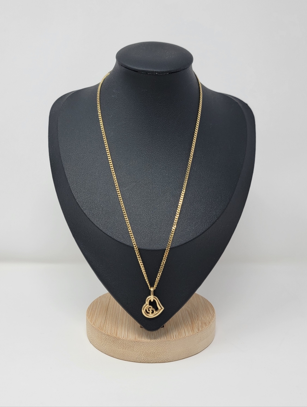 Christian Dior CD Heart Pendant Gold Plated Necklace